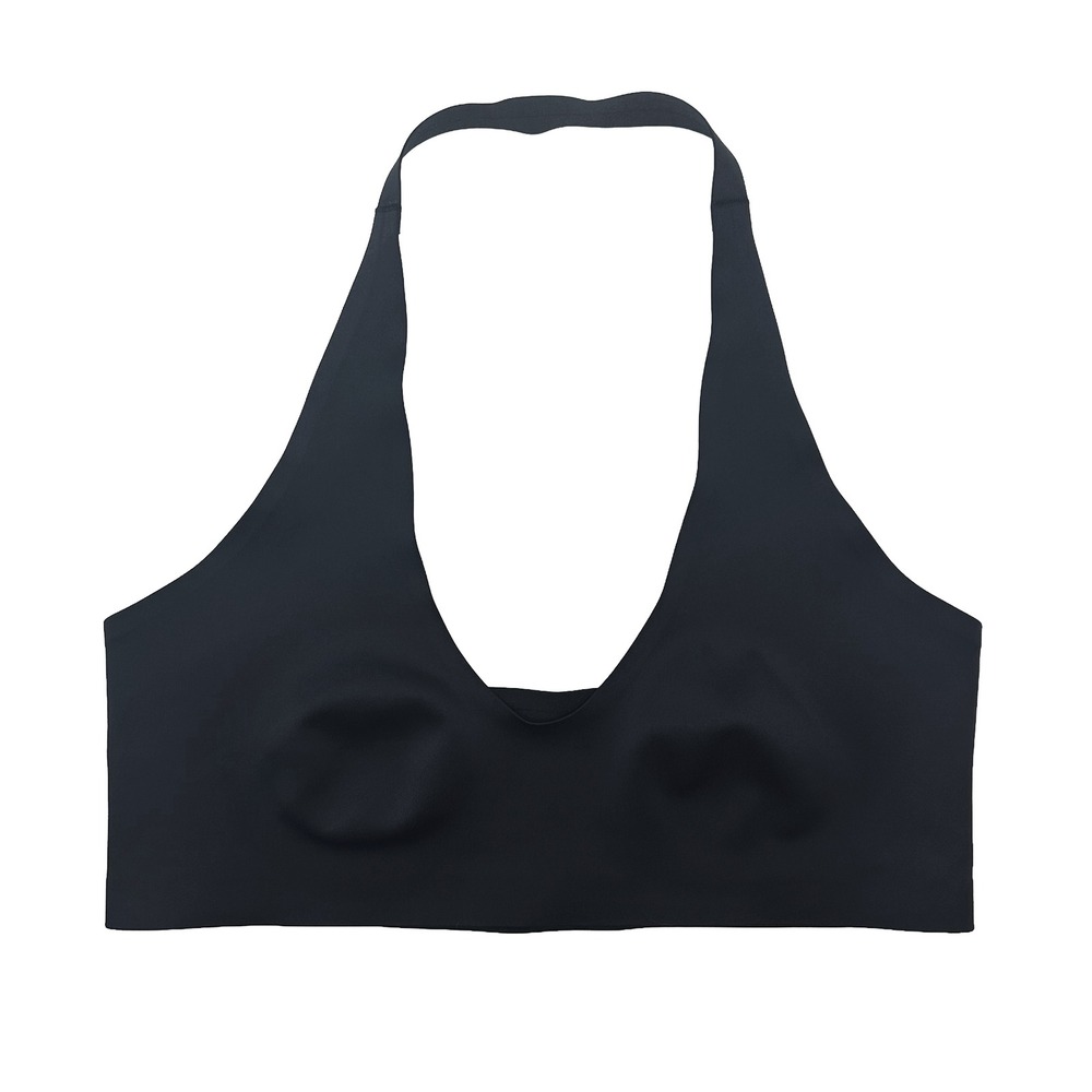 INTIMATELY FREE PEOPLE Halter Bralette • Large • black • minimalist stretch